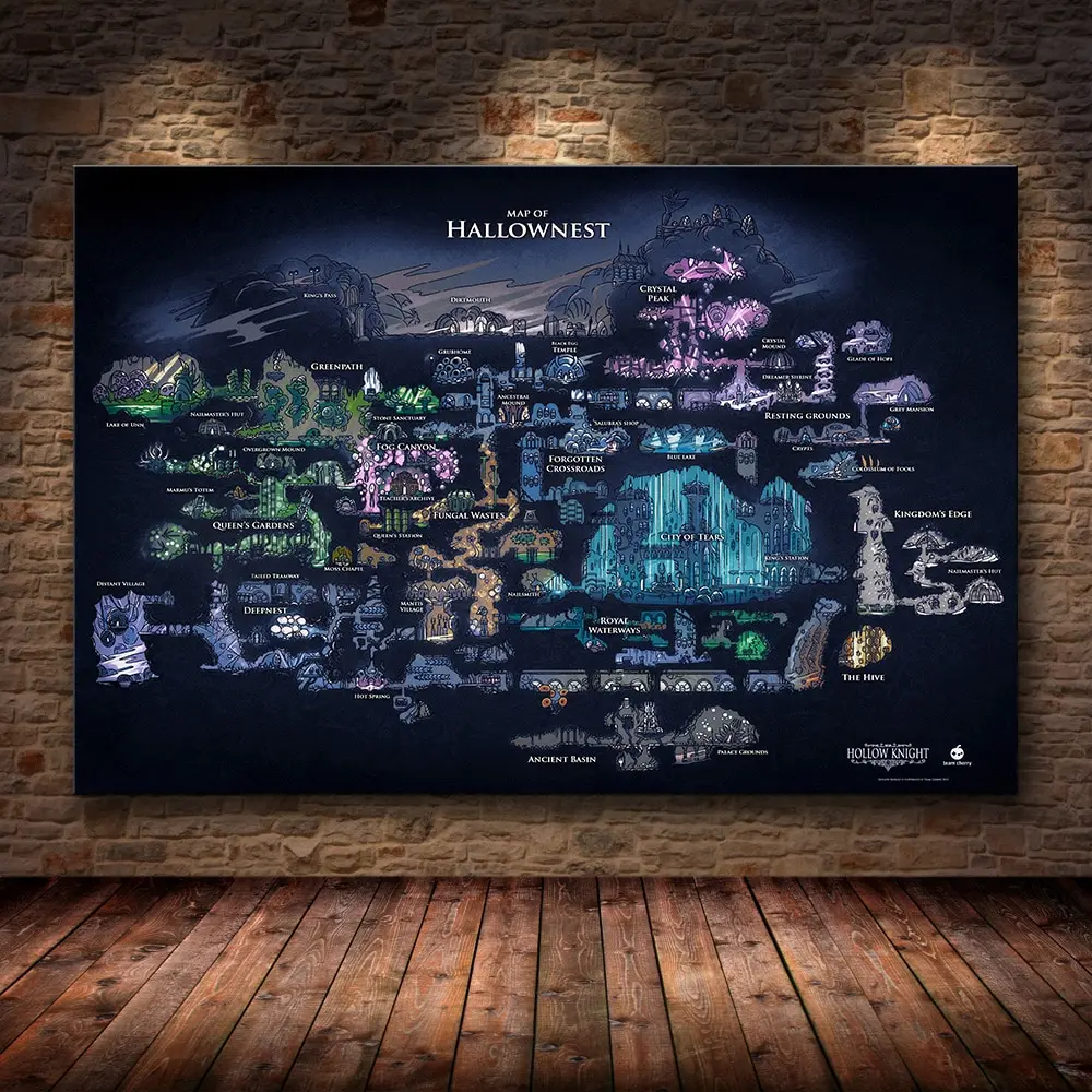 Hollow Knight Hallownest Map G - Star Map Poster ulasan dan harga