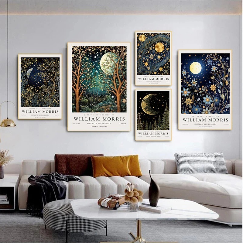 Vintage Moon and Stars William - Star Map Poster ulasan dan harga