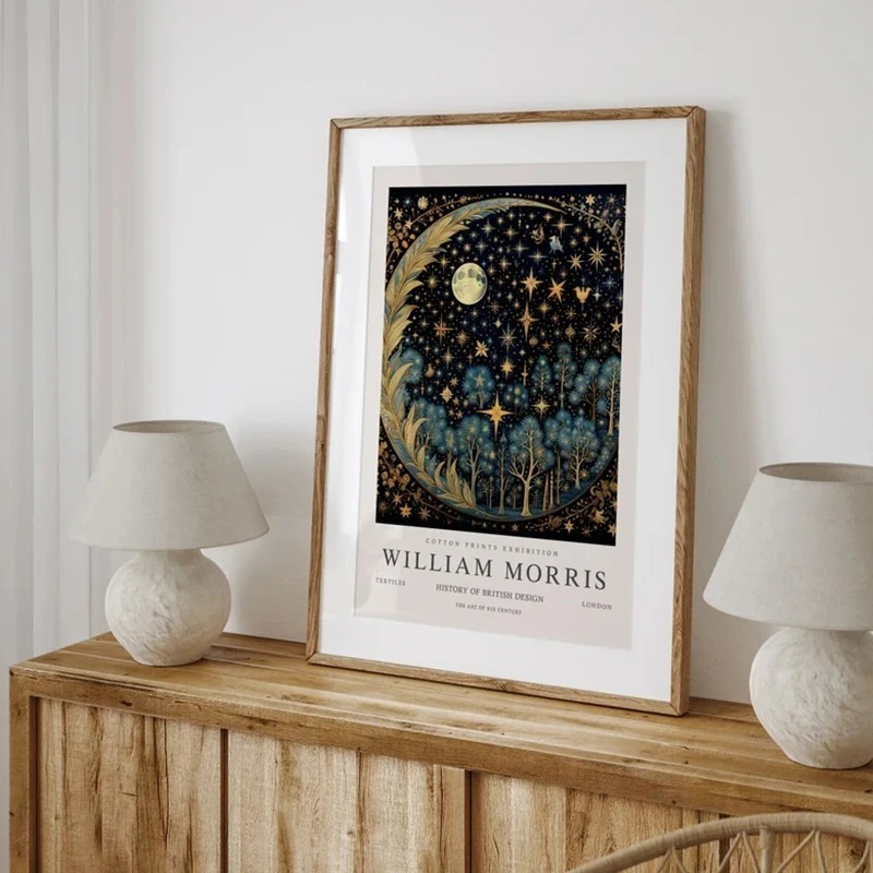 Vintage Moon and Stars William - Star Map Poster ulasan dan harga