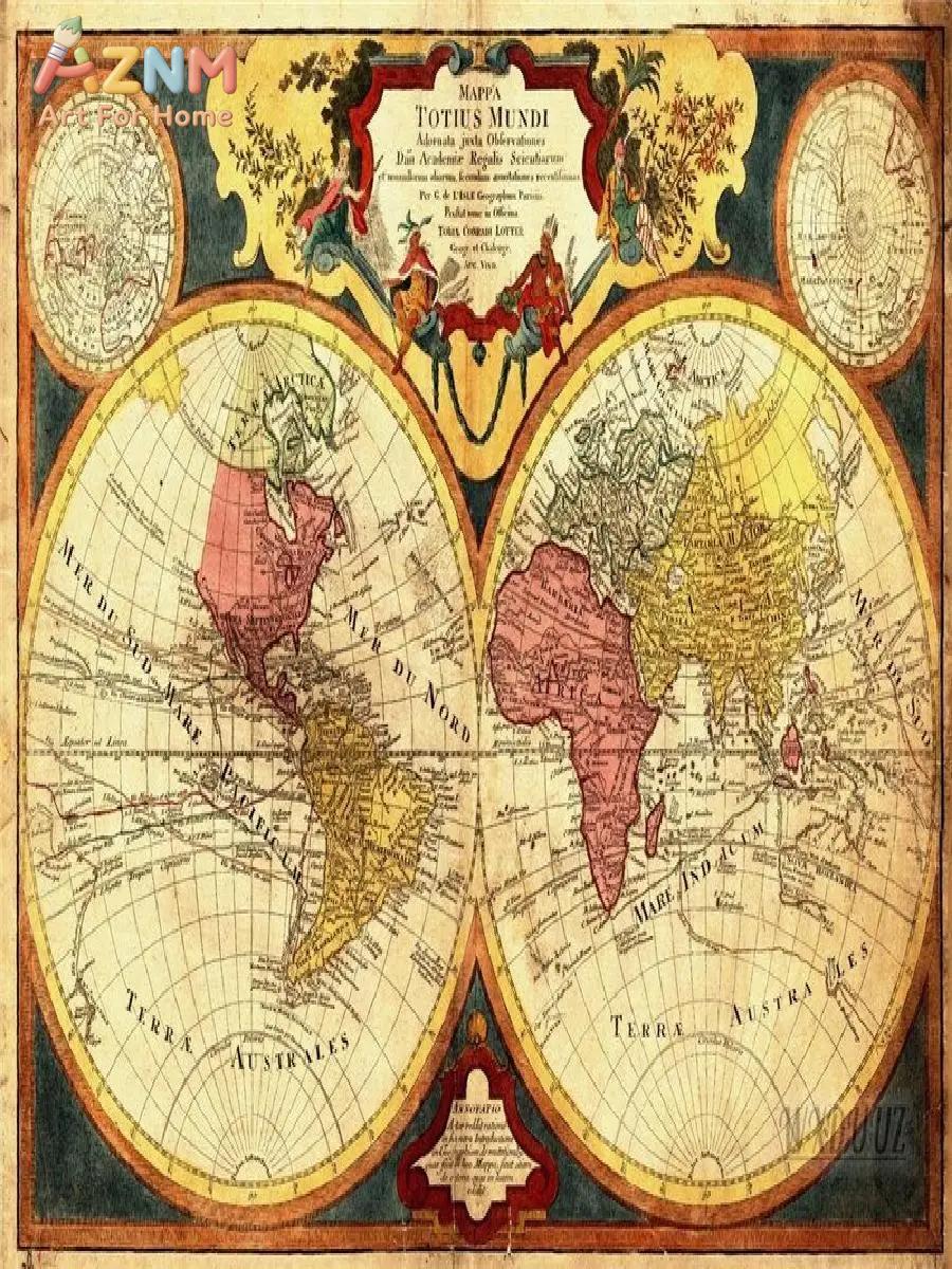 Vintage World Map Canvas Print - Star Map Poster ulasan dan harga